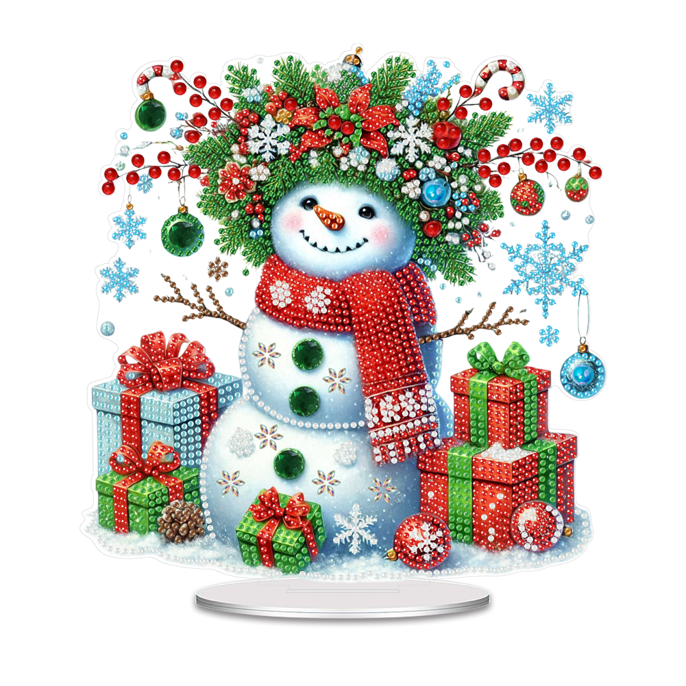 2D Flat Print Xmas DIY Acrylic Desktop Diamond Art Kits Bedroom Table Decoration
