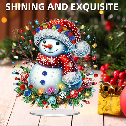 2D Flat Print Xmas DIY Acrylic Desktop Diamond Art Kits Bedroom Table Decoration