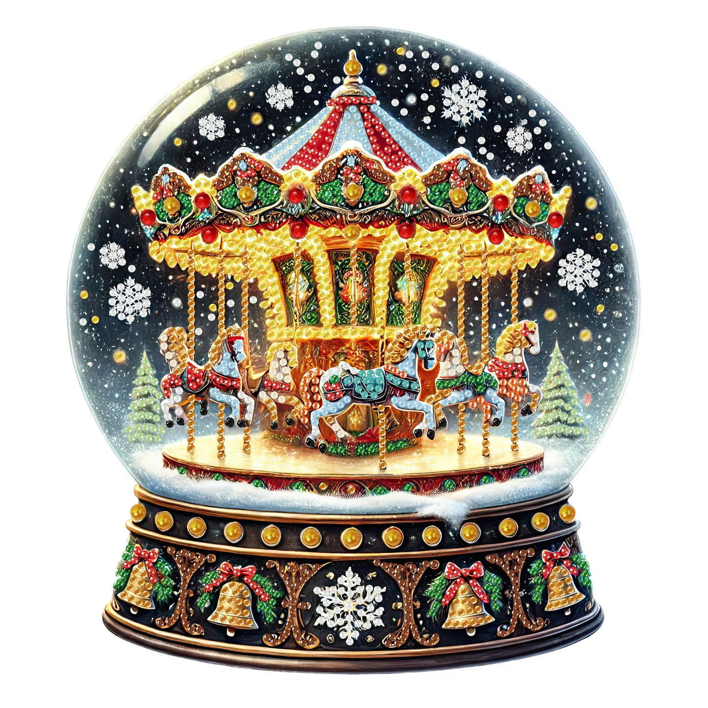 2D Flat Print Xmas DIY Acrylic Desktop Diamond Art Kits Bedroom Table Decoration