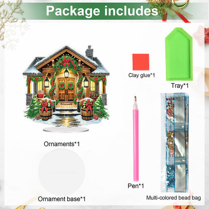 2D Flat Print Xmas DIY Acrylic Desktop Diamond Art Kits Bedroom Table Decoration