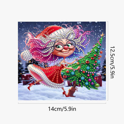 10PCS DIY Diamond Art Greeting Cards Xmas Designs for Festivals and Celebrations