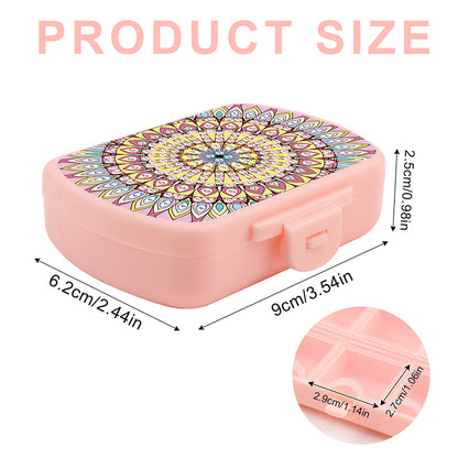 2Pcs 5D DIY Animal Theme Diamond Art Pill Storage Case Rhinestone Pill Organizer