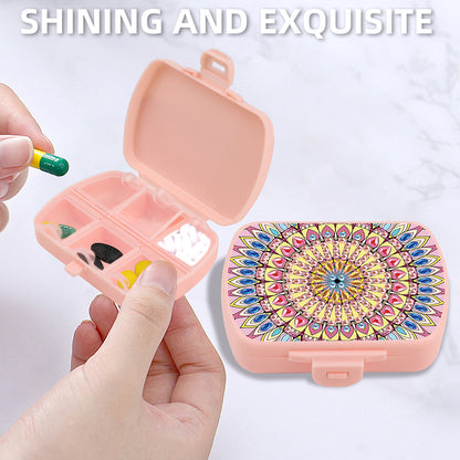 2Pcs 5D DIY Animal Theme Diamond Art Pill Storage Case Rhinestone Pill Organizer