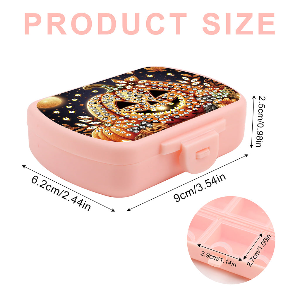 2Pcs 5D DIY Animal Theme Diamond Art Pill Storage Case Rhinestone Pill Organizer