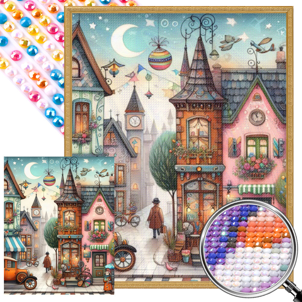 Colorful House - Full Round Drill Diamond Painting 40*50CM