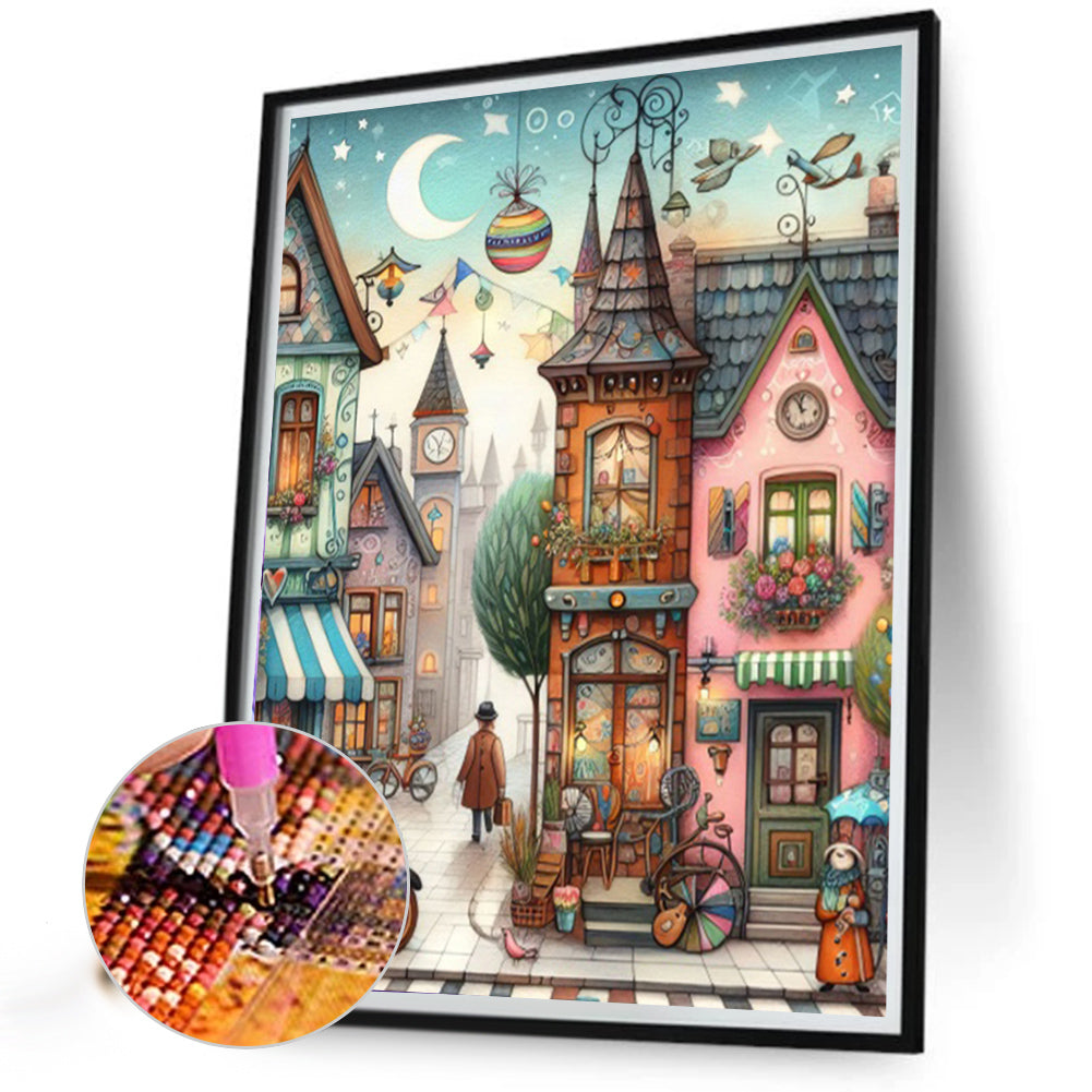 Colorful House - Full Round Drill Diamond Painting 40*50CM