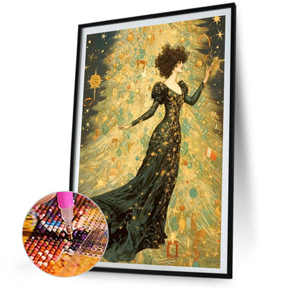 Christmas Tree Lady - Full Round Drill Diamond Painting 40*60CM