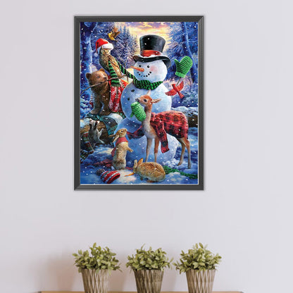 Christmas Snowman - Full Round Drill Diamond Painting 40*54CM