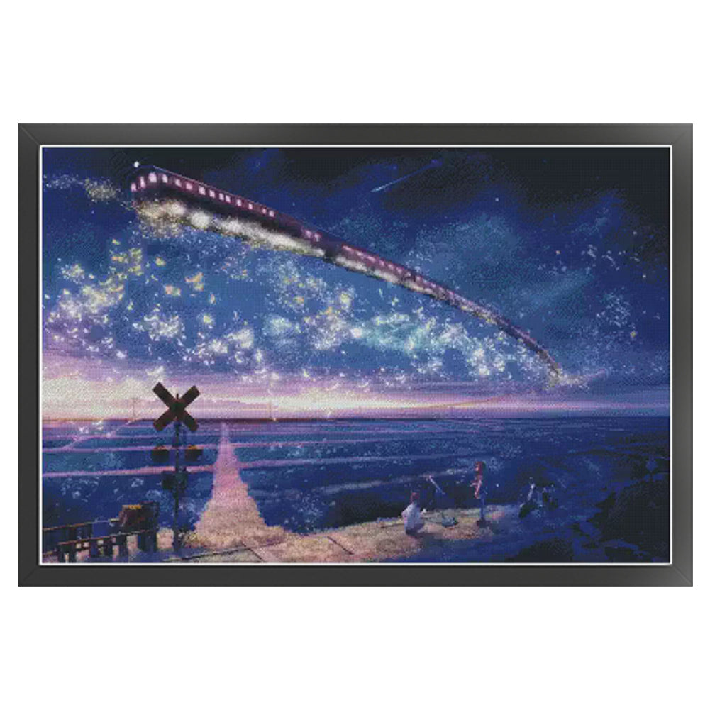 Under The Starry Sky - 14CT Stamped Cross Stitch 83*59CM (Xiaobai Brand)