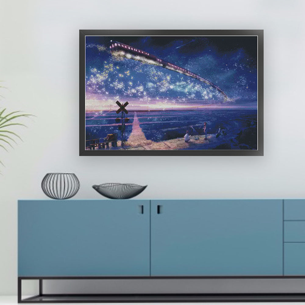 Under The Starry Sky - 14CT Stamped Cross Stitch 83*59CM (Xiaobai Brand)