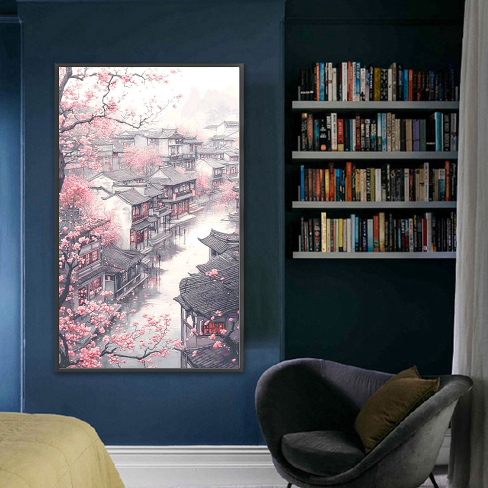 Spring In Jiangnan - 14CT Stamped Cross Stitch 70*120CM (Fairy Brand)