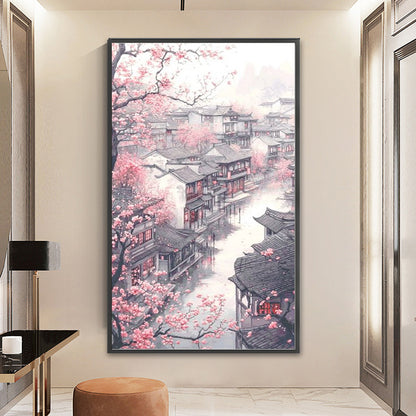 Spring In Jiangnan - 14CT Stamped Cross Stitch 70*120CM (Fairy Brand)