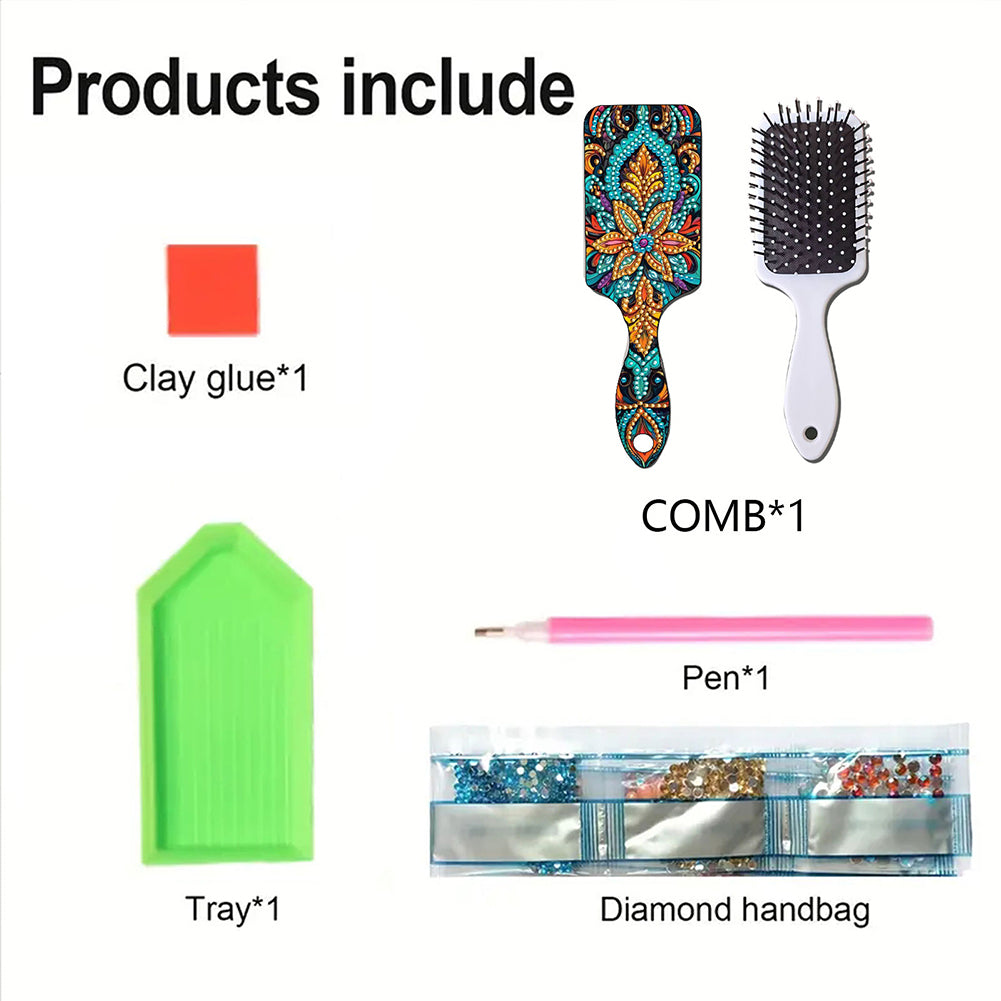 2pcs Crystal Diamond Hair Brush DIY Craft Supplies Crystal Air Cushion for Women