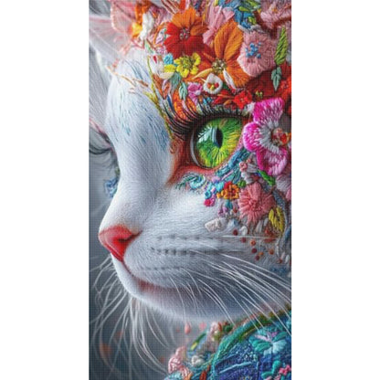 Cat - 11CT Stamped Cross Stitch 30*55CM