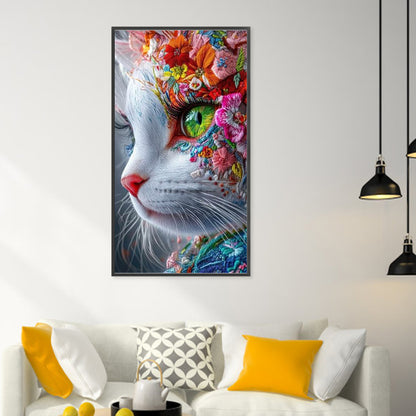 Cat - 11CT Stamped Cross Stitch 30*55CM