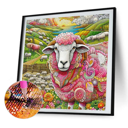Dream Sheep - Full Round Drill Diamond Painting 40*40CM