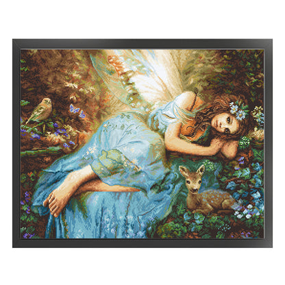 Forest Fairy And Deer - 14CT Stamped Cross Stitch 50*40CM
