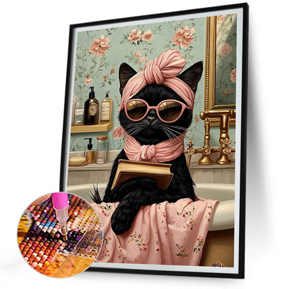 Rich Black Cat - Full Round Drill Diamond Painting 30*40CM