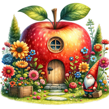 Apple House - Full Round Drill Diamond Painting 40*40CM
