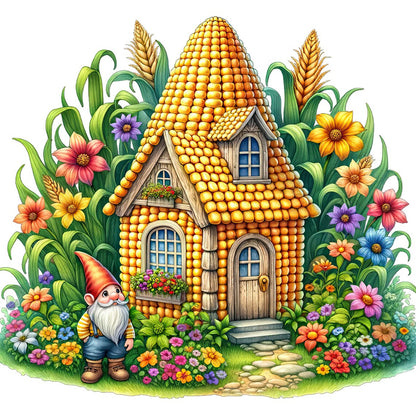 Corn House - Full Round Drill Diamond Painting 40*40CM