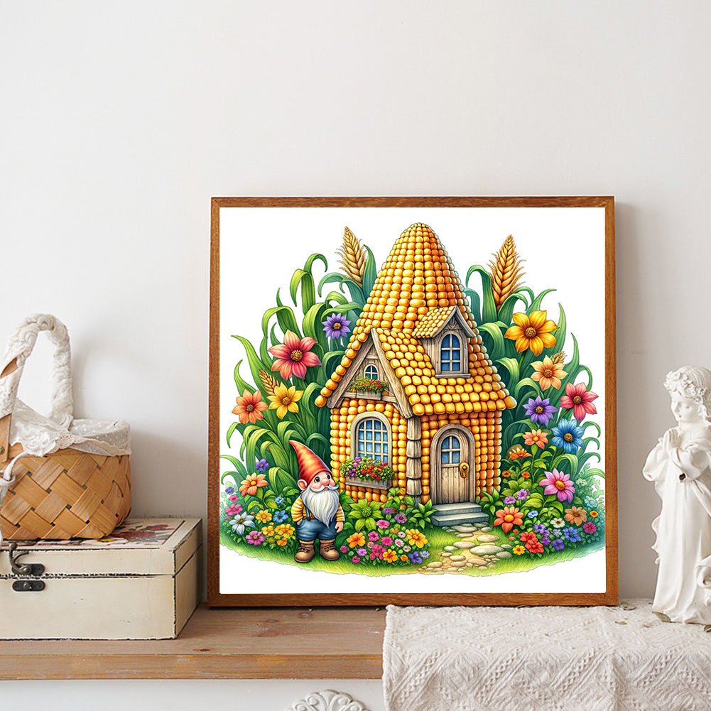 Corn House - Full Round Drill Diamond Painting 40*40CM
