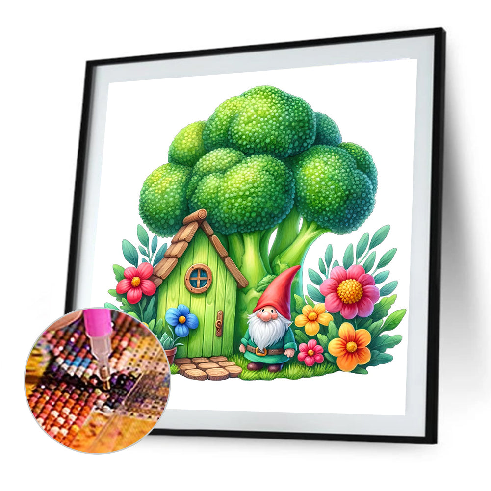 Broccoli House - Full Round Drill Diamond Painting 40*40CM