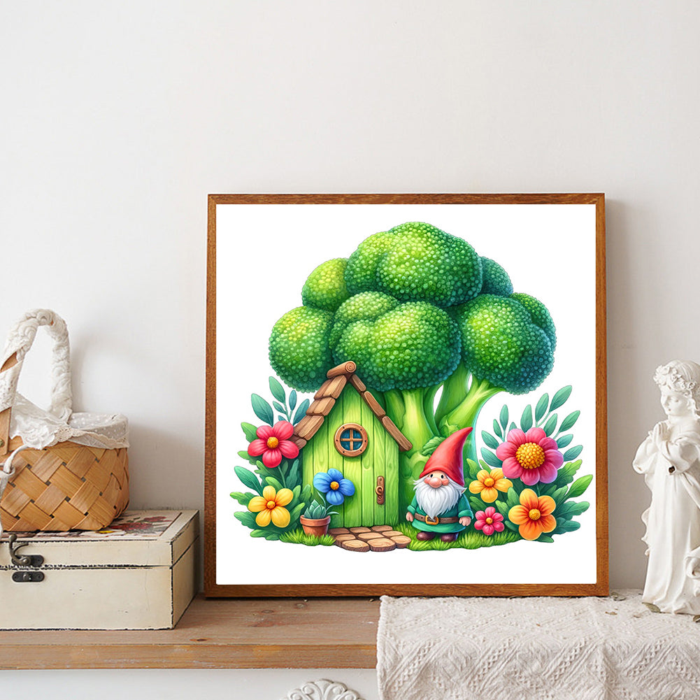 Broccoli House - Full Round Drill Diamond Painting 40*40CM
