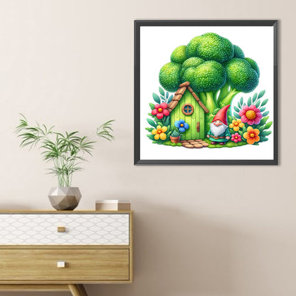 Broccoli House - Full Round Drill Diamond Painting 40*40CM
