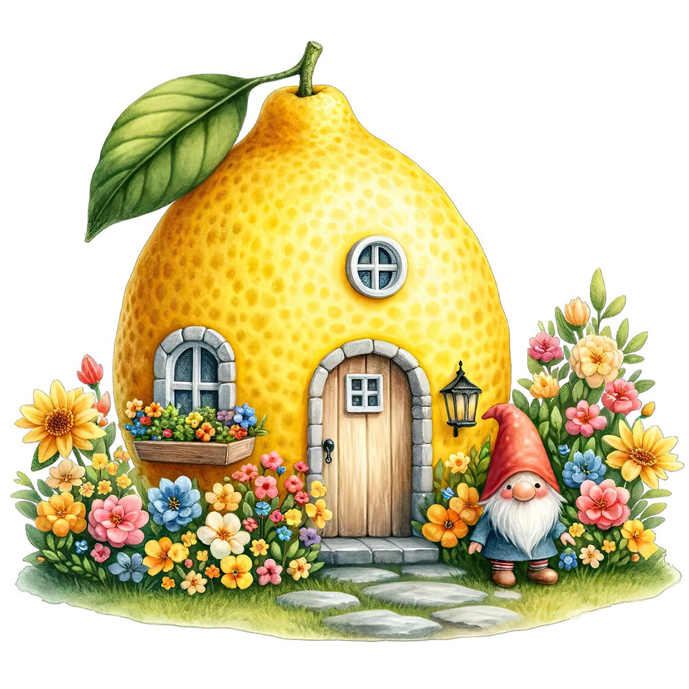 Lemon House - Full Round Drill Diamond Painting 40*40CM