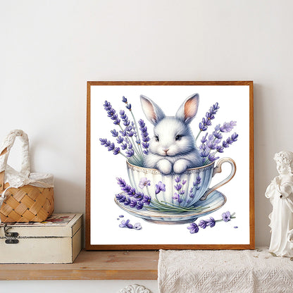 Rabbit And Lavender - Full Round Drill Diamond Painting 40*40CM