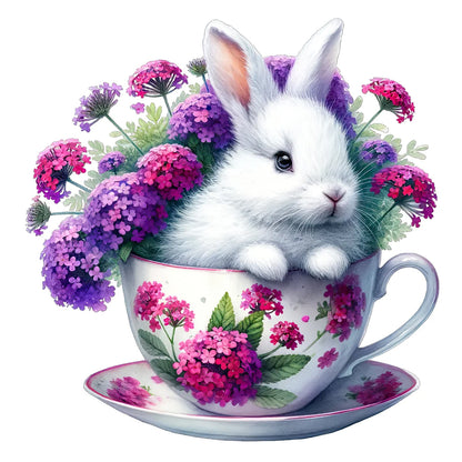 Rabbit And Flower - Full Round Drill Diamond Painting 40*40CM
