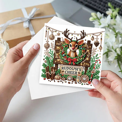 6PCS DIY Diamond Art Greeting Cards Xmas Designs Diamond Art Handmade Cards
