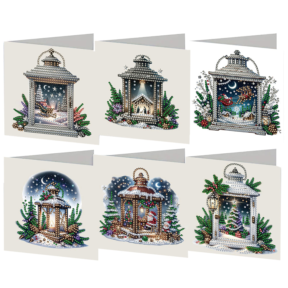 6PCS DIY Diamond Art Greeting Cards Xmas Designs Diamond Art Handmade Cards