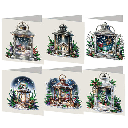 6PCS DIY Diamond Art Greeting Cards Xmas Designs Diamond Art Handmade Cards