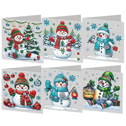 6PCS DIY Diamond Art Greeting Cards Xmas Designs Diamond Art Handmade Cards
