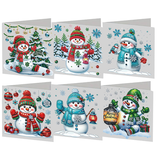6PCS DIY Diamond Art Greeting Cards Xmas Designs Diamond Art Handmade Cards