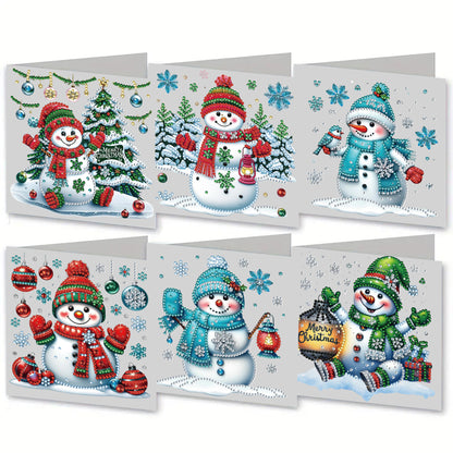 6PCS DIY Diamond Art Greeting Cards Xmas Designs Diamond Art Handmade Cards