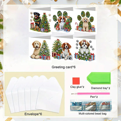 6PCS DIY Diamond Art Greeting Cards Xmas Designs Diamond Art Handmade Cards