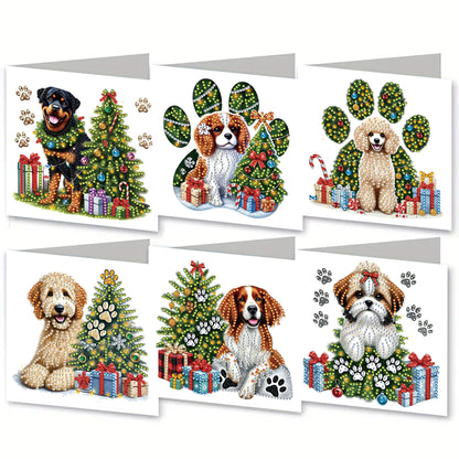 6PCS DIY Diamond Art Greeting Cards Xmas Designs Diamond Art Handmade Cards