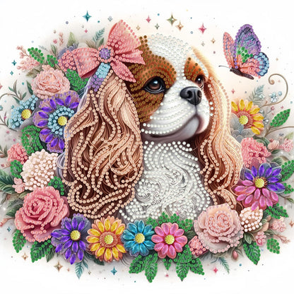 Flower Puppy - Special Shaped Drill Diamond Painting 30*30CM