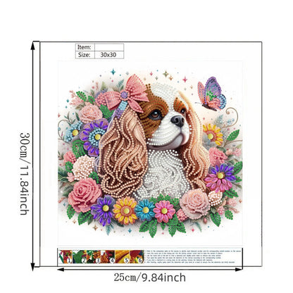 Flower Puppy - Special Shaped Drill Diamond Painting 30*30CM
