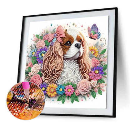 Flower Puppy - Special Shaped Drill Diamond Painting 30*30CM