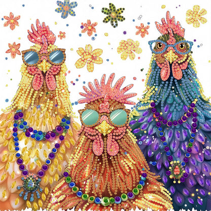 Cool Rooster - Special Shaped Drill Diamond Painting 30*30CM
