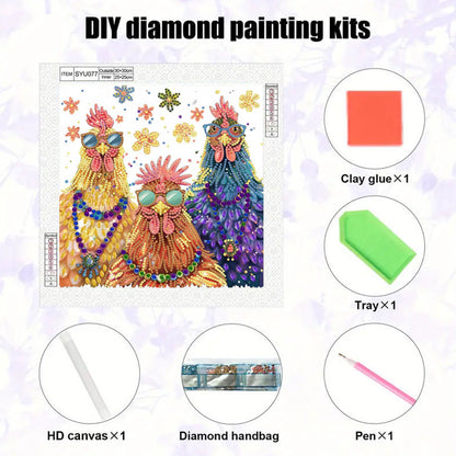 Cool Rooster - Special Shaped Drill Diamond Painting 30*30CM