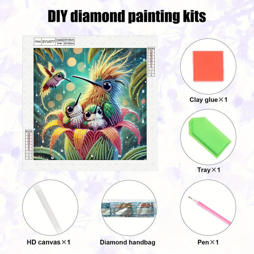 Hummingbird - Special Shaped Drill Diamond Painting 30*30CM