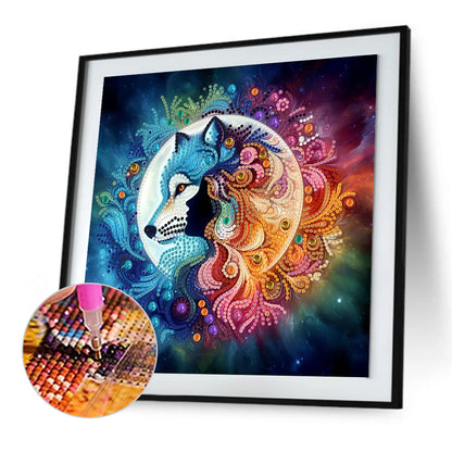 Moonlight Wolf - Special Shaped Drill Diamond Painting 30*30CM