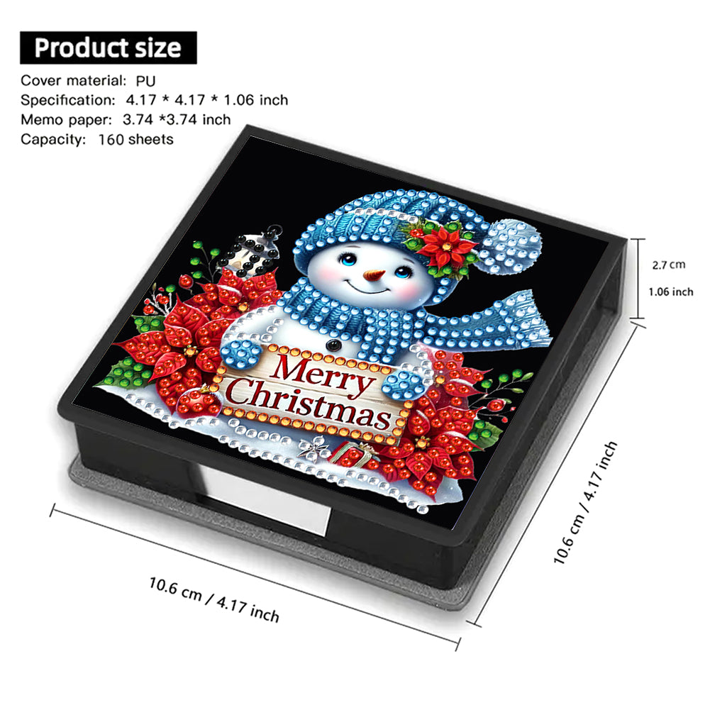 5D DIY Leather Xmas Diamond Painting Notecard Box Gem Art Sticky Note Holder