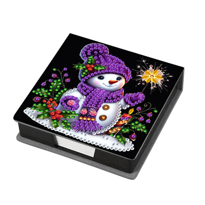 5D DIY Leather Xmas Diamond Painting Notecard Box Gem Art Sticky Note Holder