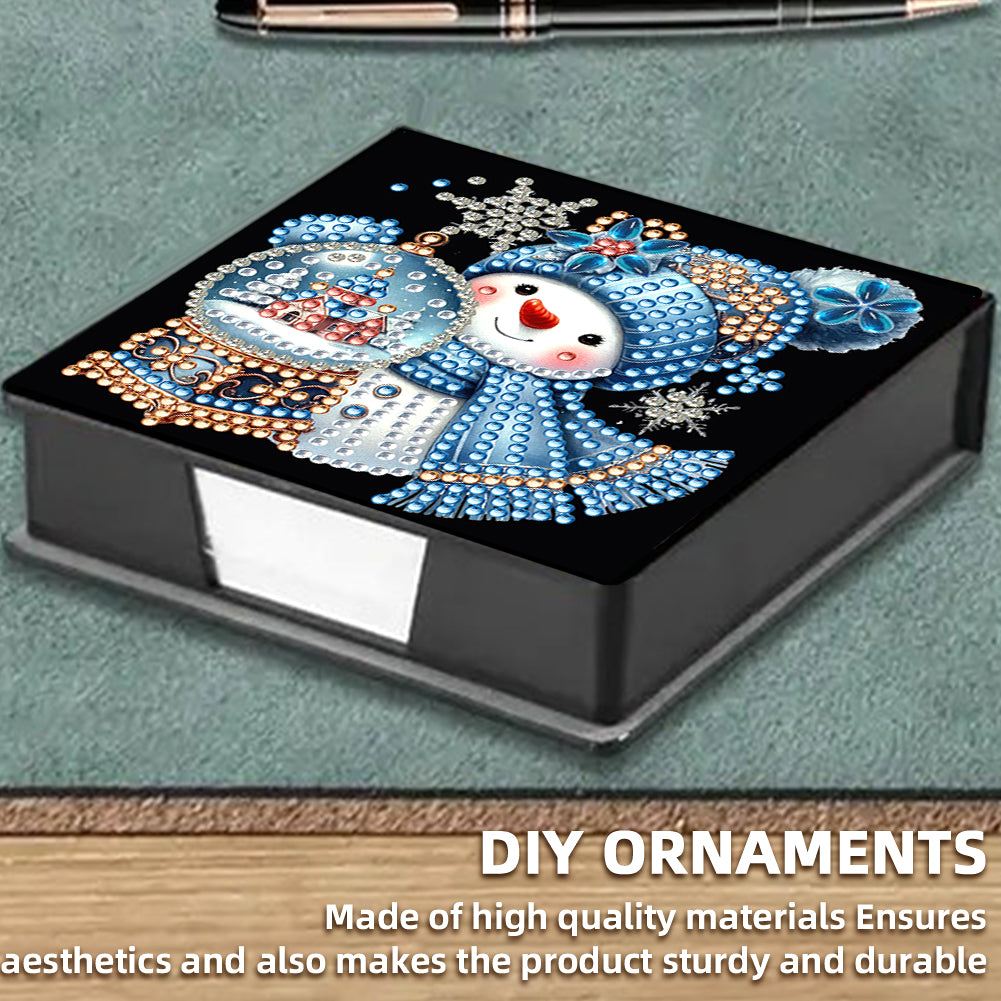 5D DIY Leather Xmas Diamond Painting Notecard Box Gem Art Sticky Note Holder