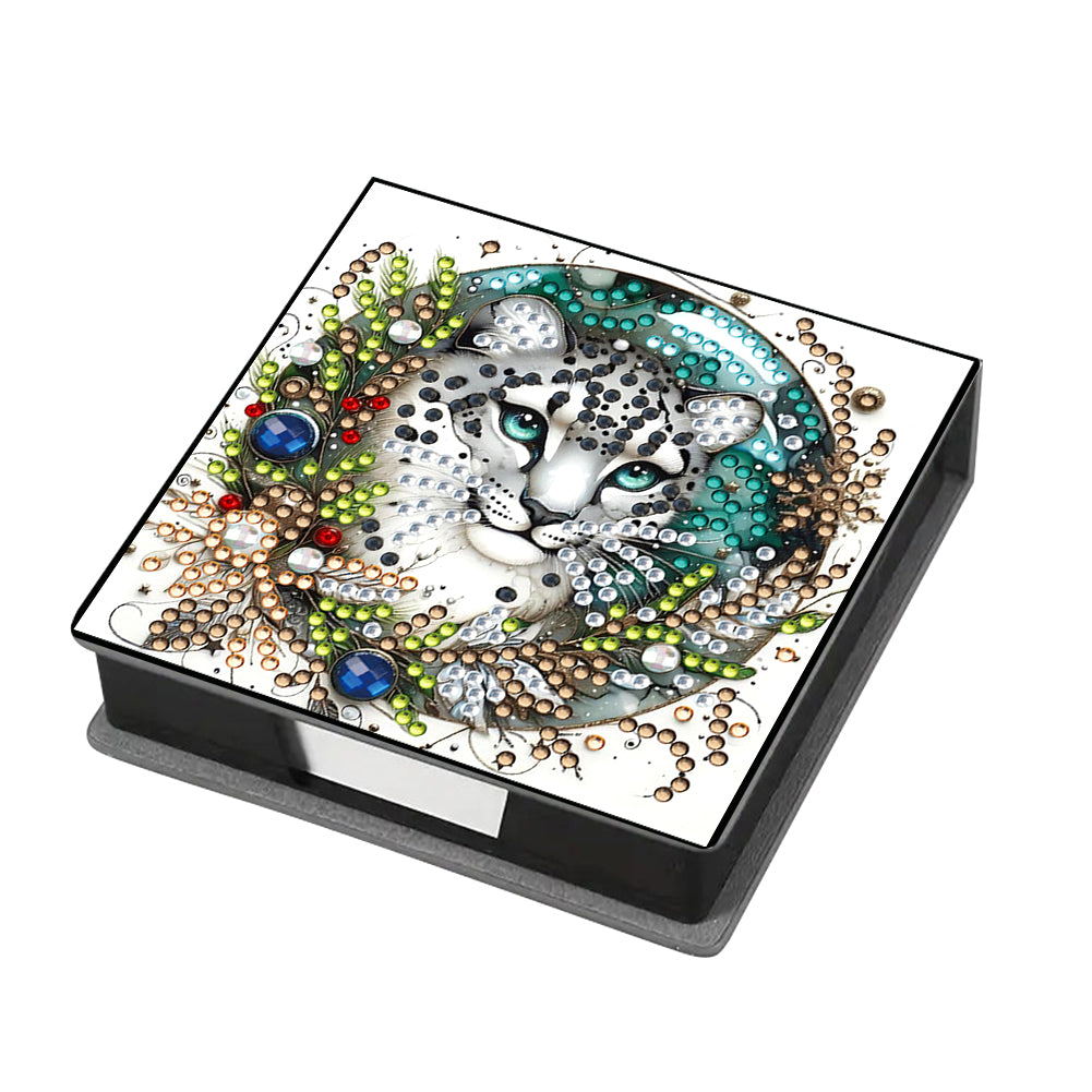 5D DIY Leather Xmas Diamond Painting Notecard Box Gem Art Sticky Note Holder